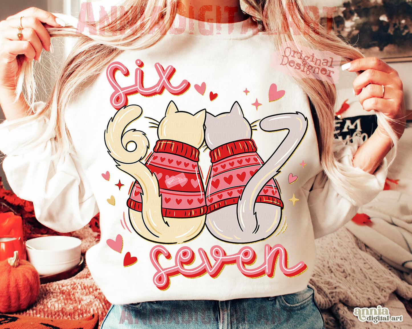 Cats Valentine 6 7 PNG, 67 Six Seven Valentines Png Trendy Funny Shirt Design
